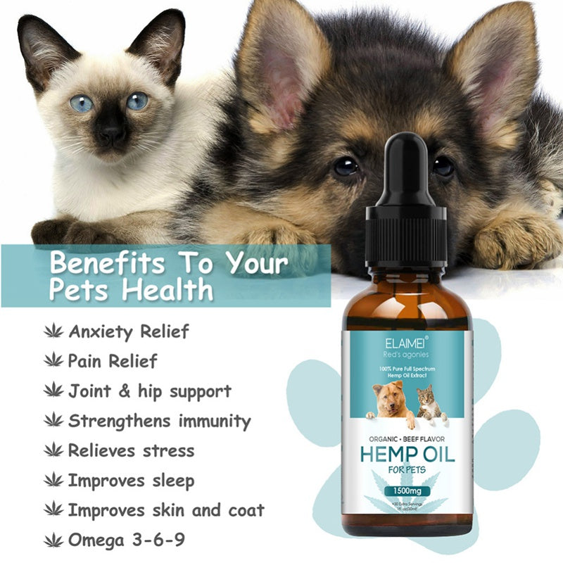 Hemp Oil för Hund – Naturlig Pälsvård & Lugnande Olja 30ml