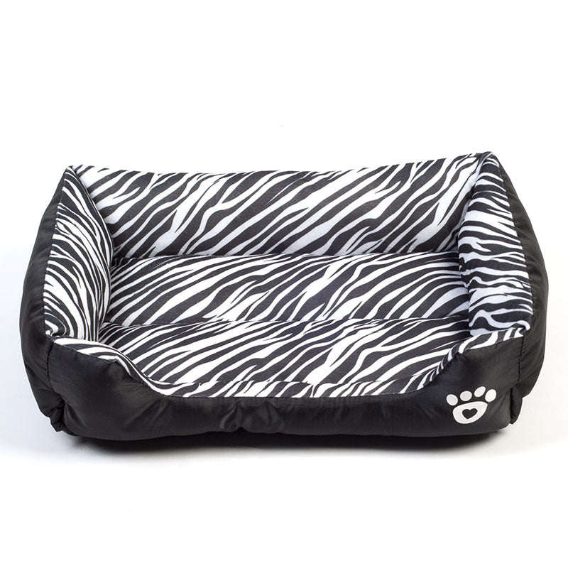 Hundbädd i Plysch med Djurmönster – Zebra & Leopard