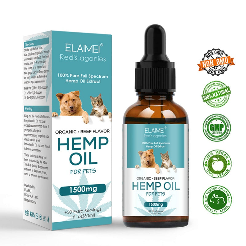Hemp Oil för Hund – Naturlig Pälsvård & Lugnande Olja 30ml