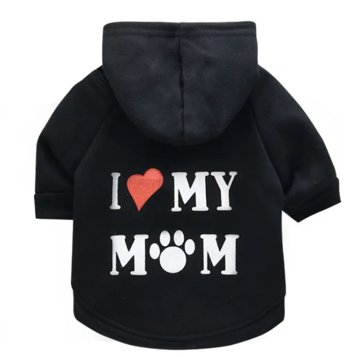 Fleecetröja för Hund – "I Love My Mom"
