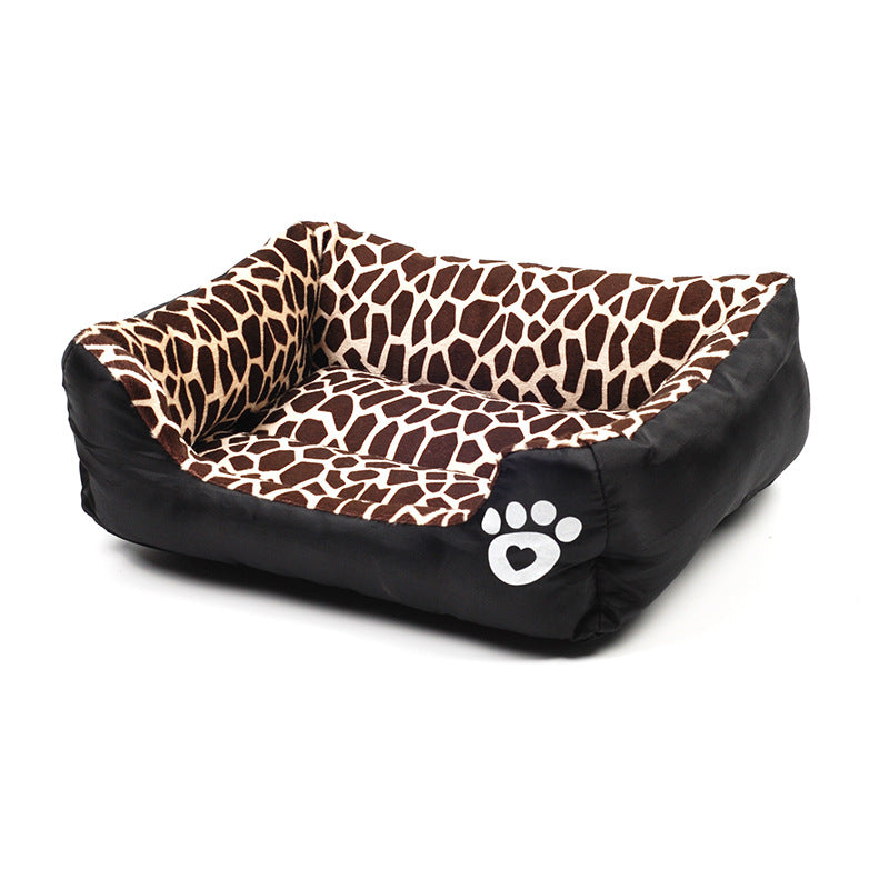 Hundbädd i Plysch med Djurmönster – Zebra & Leopard