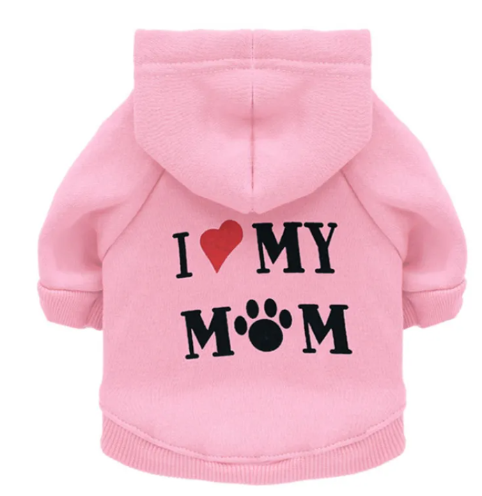 Fleecetröja för Hund – "I Love My Mom"