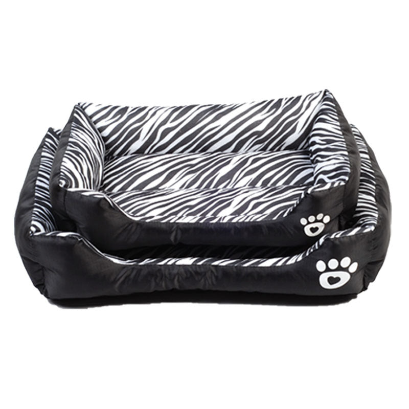 Hundbädd i Plysch med Djurmönster – Zebra & Leopard
