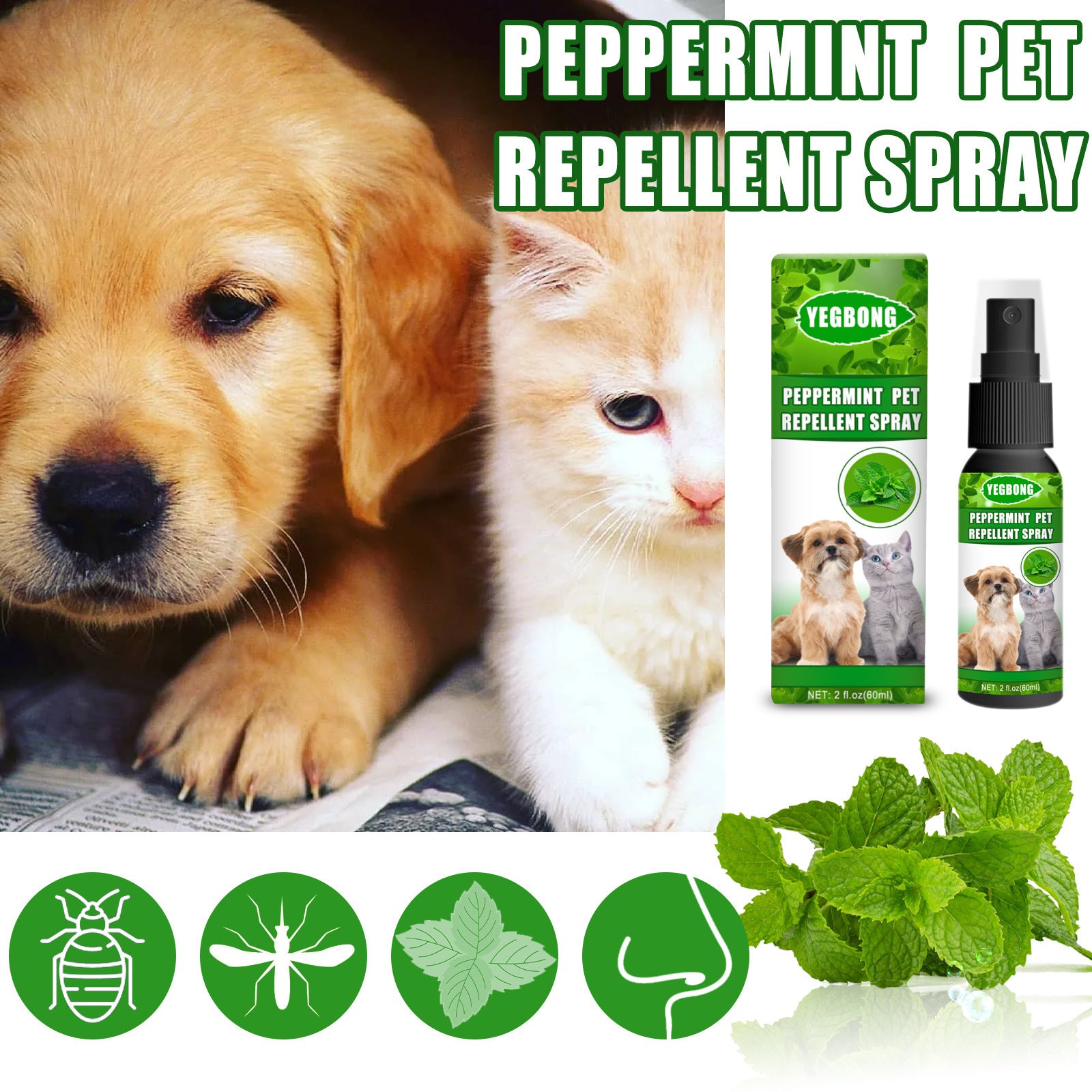 Mint Kvalster- & Svampspray för Hund & Katt – 60 ml