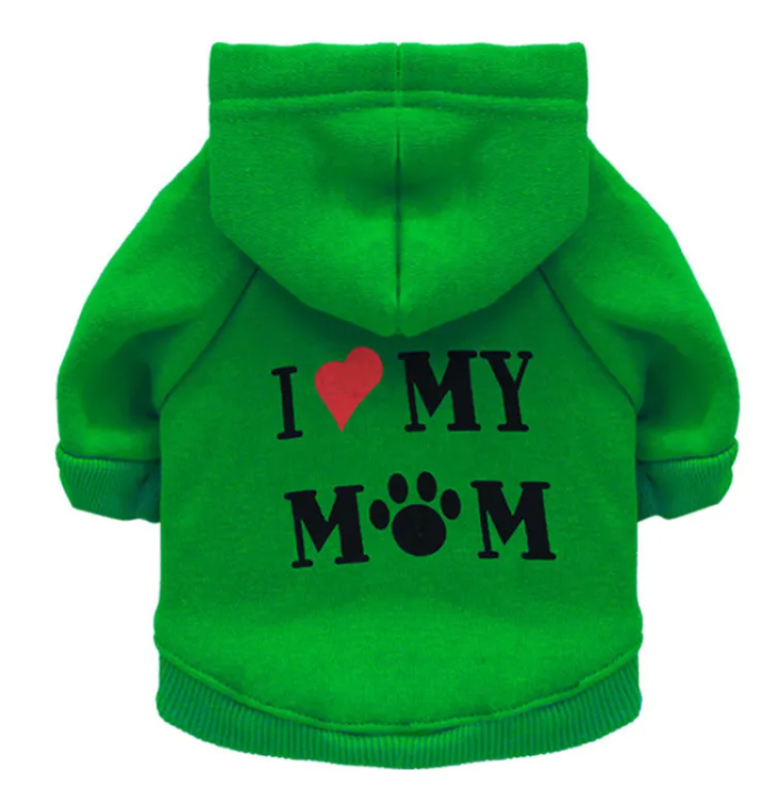 Fleecetröja för Hund – "I Love My Mom"