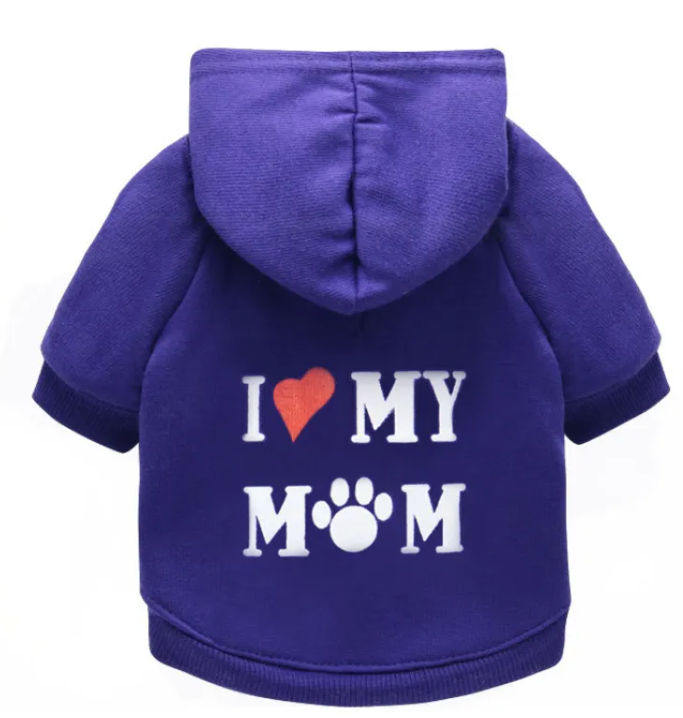 Fleecetröja för Hund – "I Love My Mom"