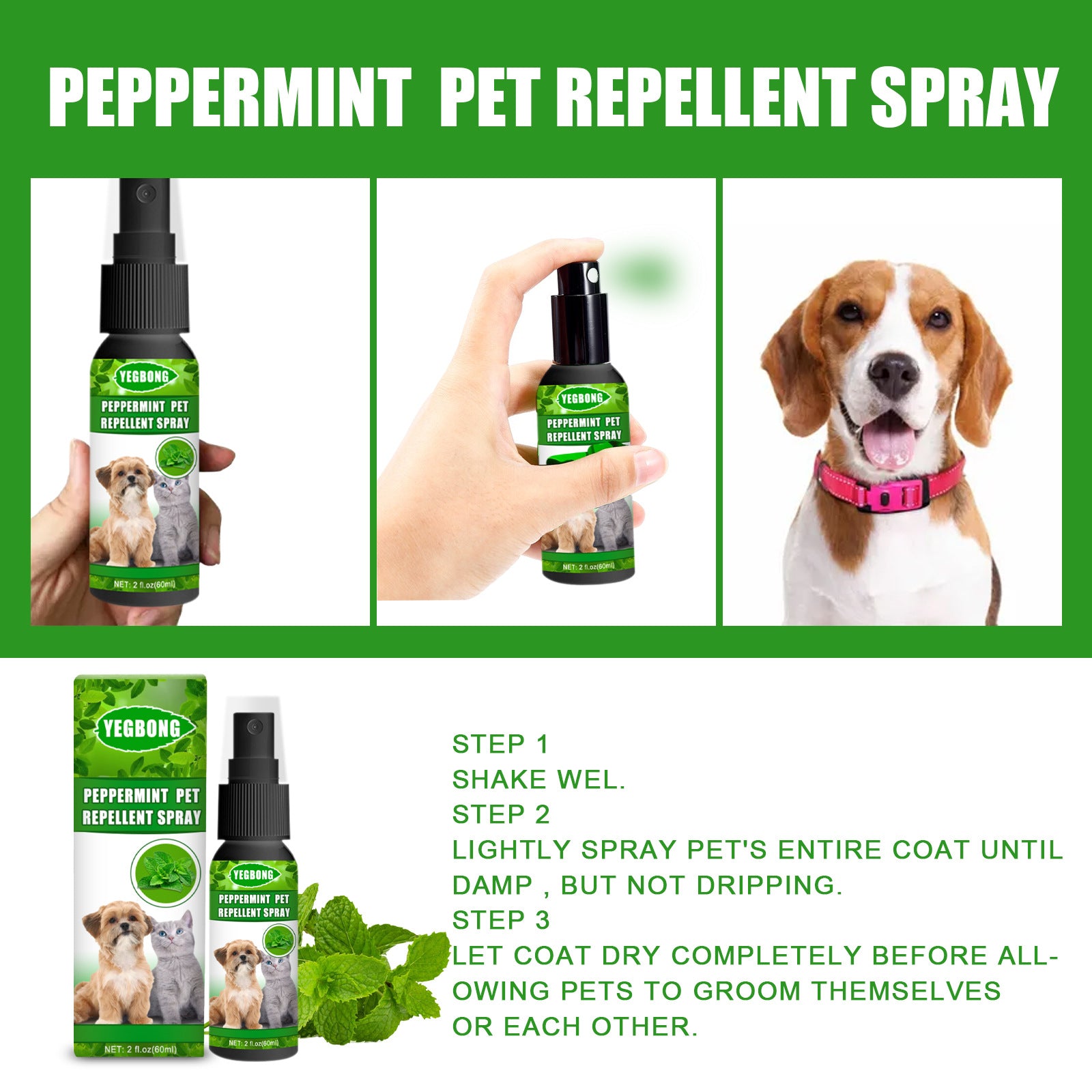 Mint Kvalster- & Svampspray för Hund & Katt – 60 ml