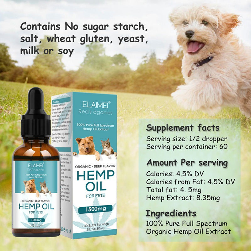 Hemp Oil för Hund – Naturlig Pälsvård & Lugnande Olja 30ml