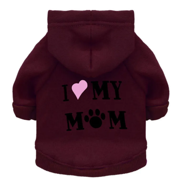 Fleecetröja för Hund – "I Love My Mom"
