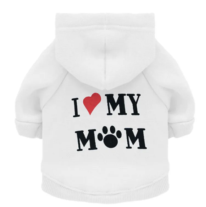 Fleecetröja för Hund – "I Love My Mom"