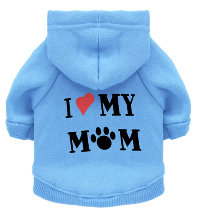 Fleecetröja för Hund – "I Love My Mom"