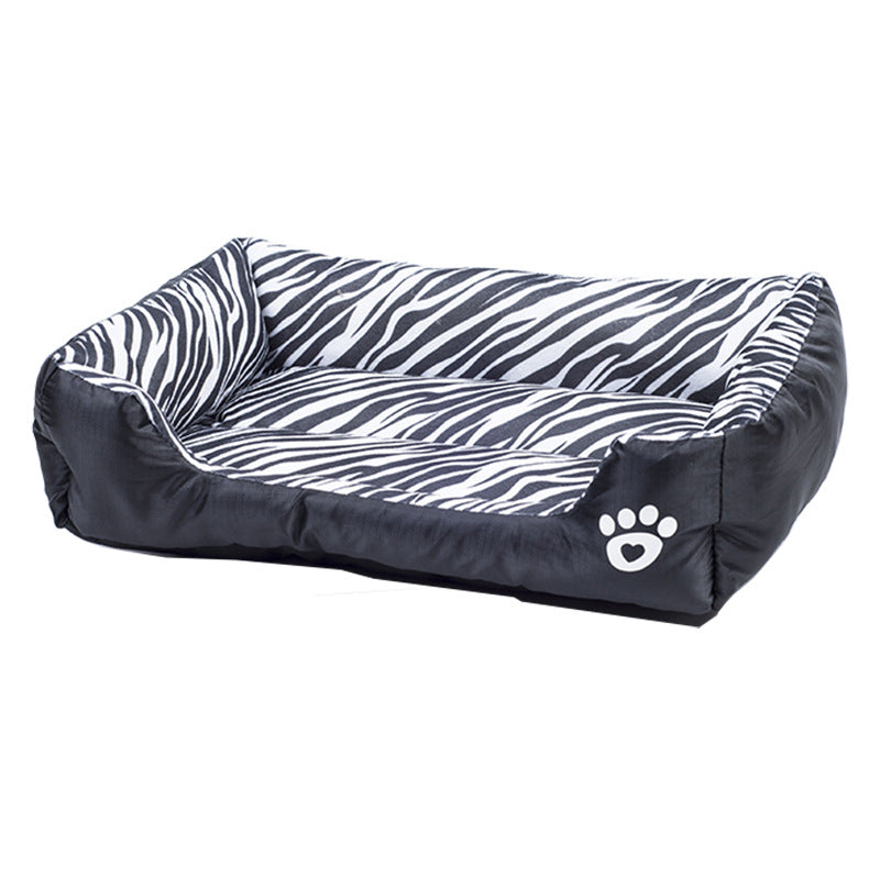 Hundbädd i Plysch med Djurmönster – Zebra & Leopard