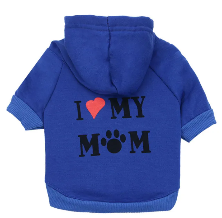 Fleecetröja för Hund – "I Love My Mom"