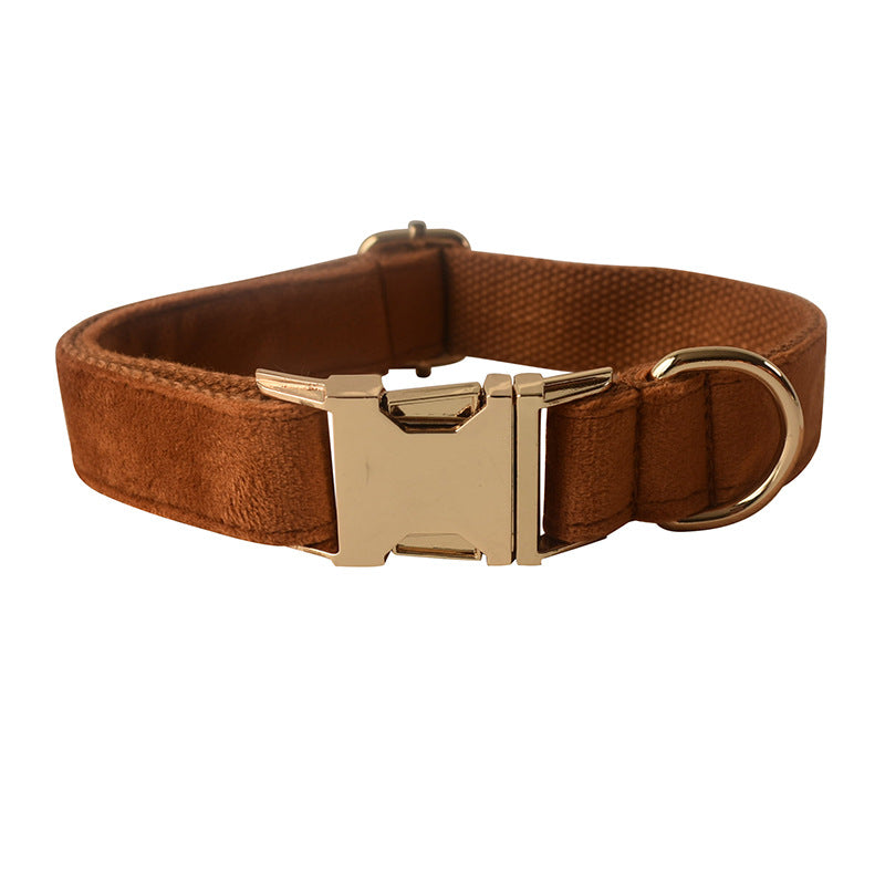 Hundshalsband i Sammet med Guldspänne – Lyxigt & Elegant